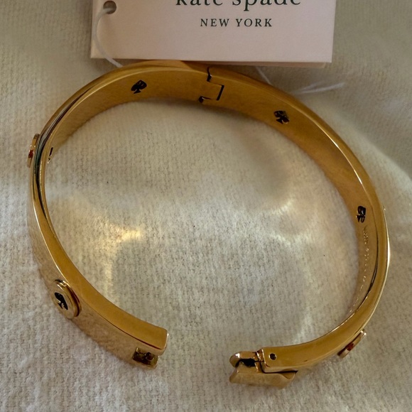 Kate Spade studded Gold Hinged banger Bracelet - Picture 4 of 13